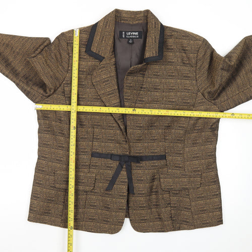 Larry Levine Classics Women Brown Size 18 Single-Breasted Blazer