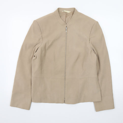 BHS Women Beige Size 16 Tailored Suit Jacket Polyester Blend
