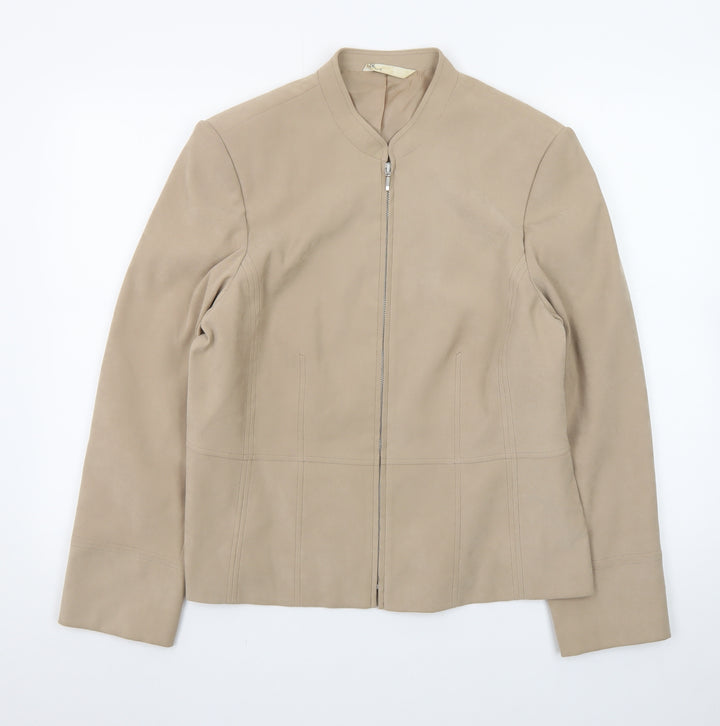 BHS Women Beige Size 16 Tailored Suit Jacket Polyester Blend