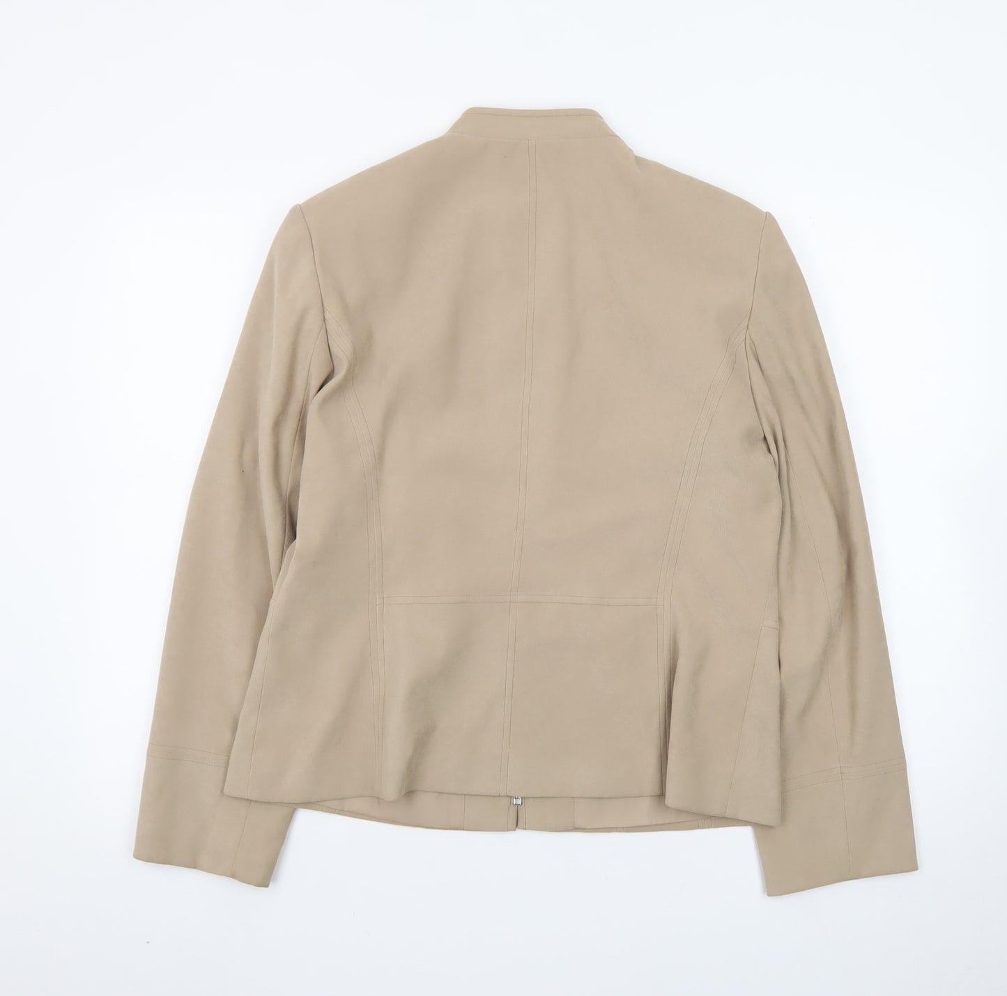 BHS Women Beige Size 16 Tailored Suit Jacket Polyester Blend
