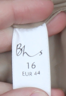 BHS Women Beige Size 16 Tailored Suit Jacket Polyester Blend