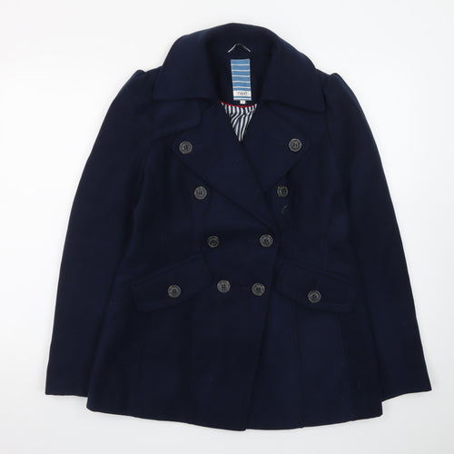 Next Women’s Blue Mid-Length Pea Coat Size 12 Double-Breasted