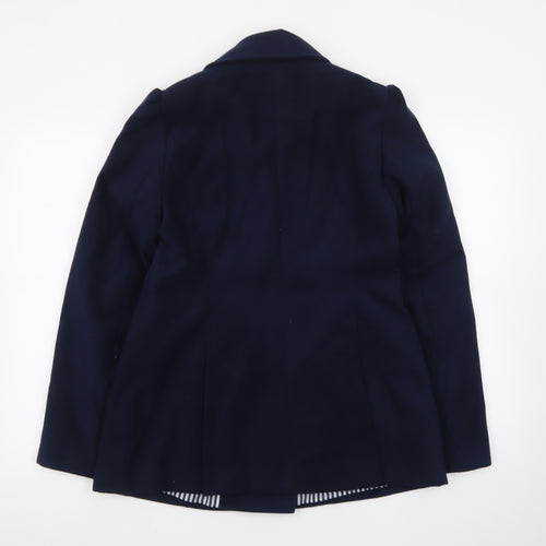 Next Women’s Blue Mid-Length Pea Coat Size 12 Double-Breasted