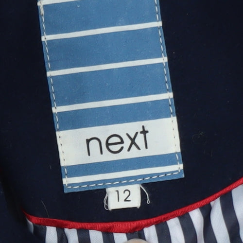 Next Women’s Blue Mid-Length Pea Coat Size 12 Double-Breasted