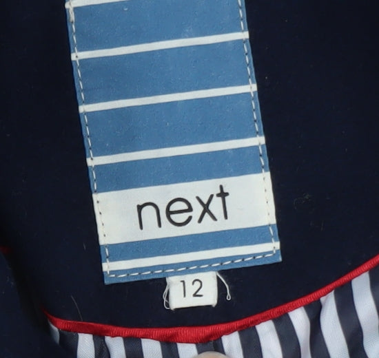 Next Women’s Blue Mid-Length Pea Coat Size 12 Double-Breasted