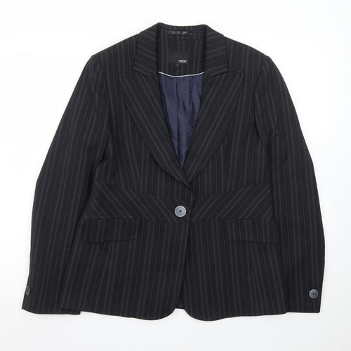 Next Women's Black Pinstripe Tailored Blazer Size 16