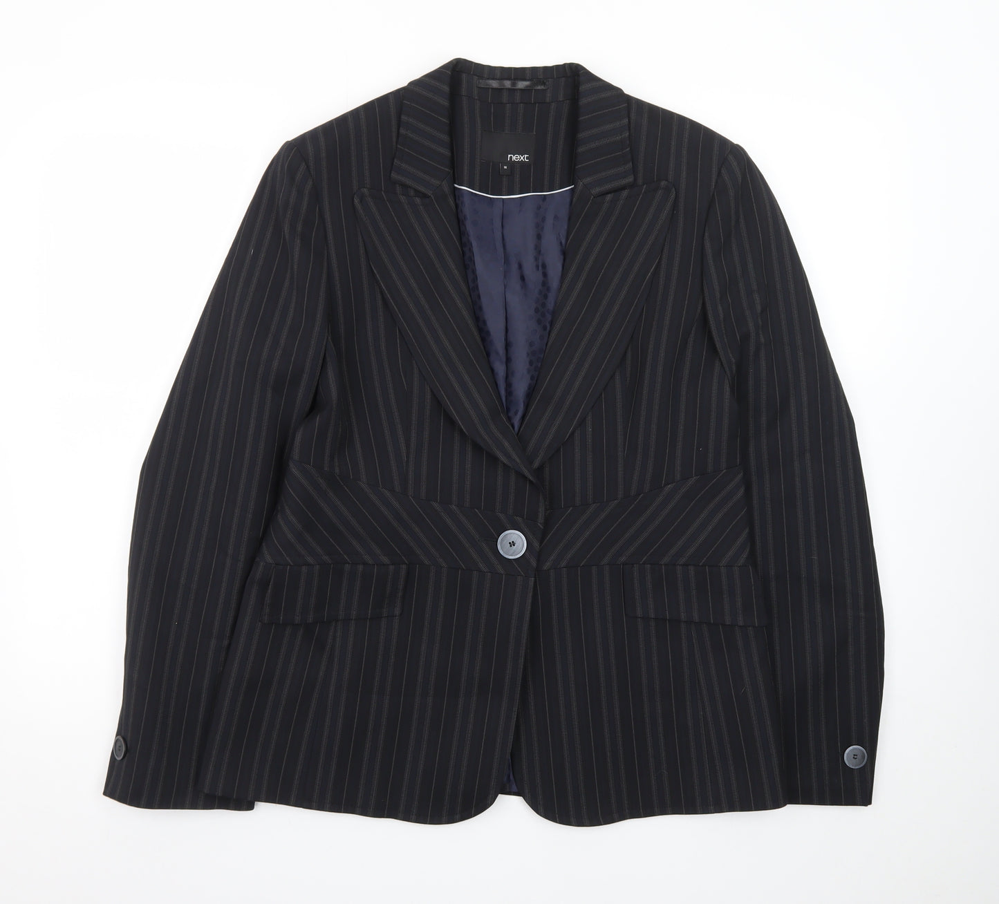 Next Women's Black Pinstripe Tailored Blazer Size 16