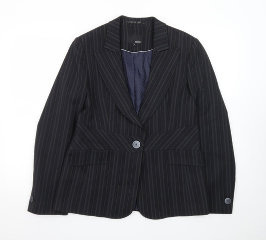 Next Women's Black Pinstripe Tailored Blazer Size 16