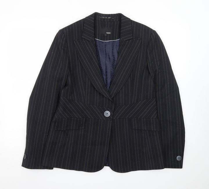 Next Women's Black Pinstripe Tailored Blazer Size 16
