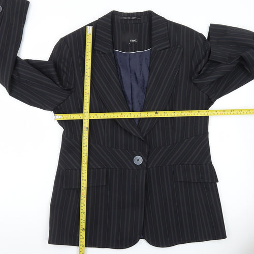 Next Women's Black Pinstripe Tailored Blazer Size 16