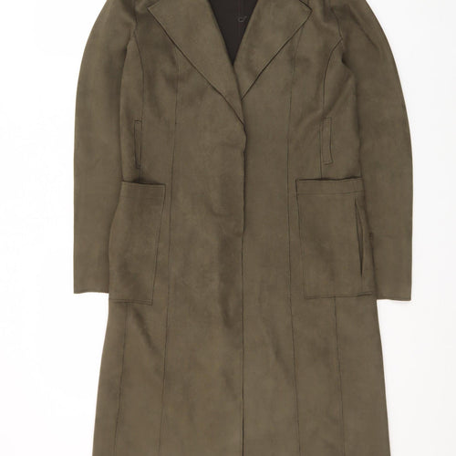 Massie Women’s Green Long Suede Overcoat in Size S