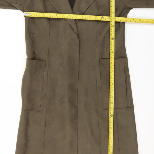 Massie Women’s Green Long Suede Overcoat in Size S