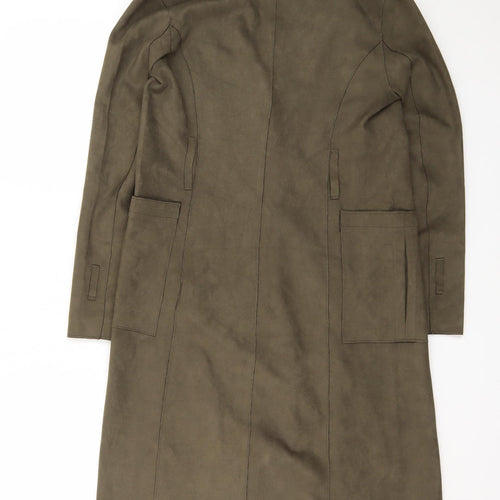 Massie Women’s Green Long Suede Overcoat in Size S