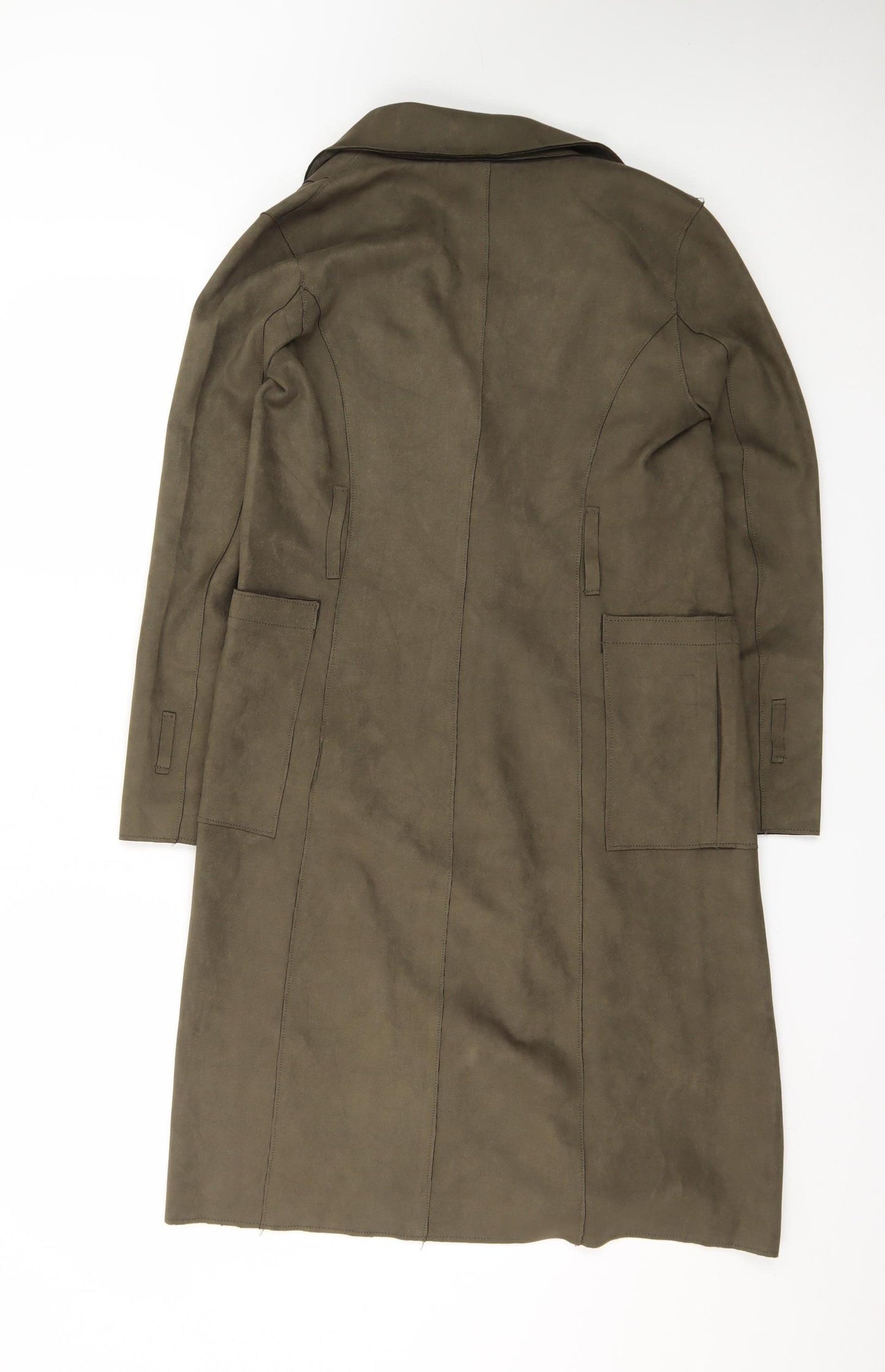 Massie Women’s Green Long Suede Overcoat in Size S