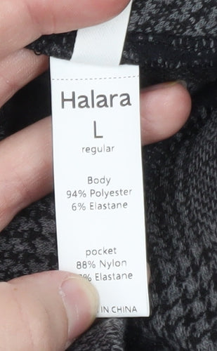 Halara Women's Grey Check Wide-Leg Stretch Trousers Size L