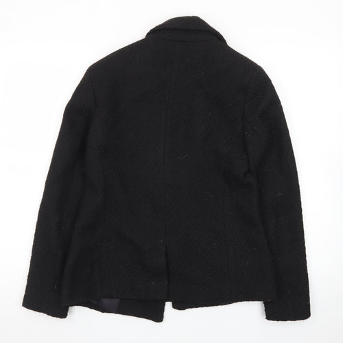 New Look Women's Black Wool-Blend Double-Breasted Blazer Size 6