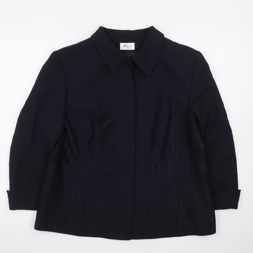 Basler Women Navy Blue Size 18 Classic Long Sleeve Suit Jacket
