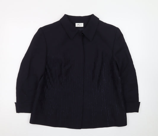 Basler Women Navy Blue Size 18 Classic Long Sleeve Suit Jacket
