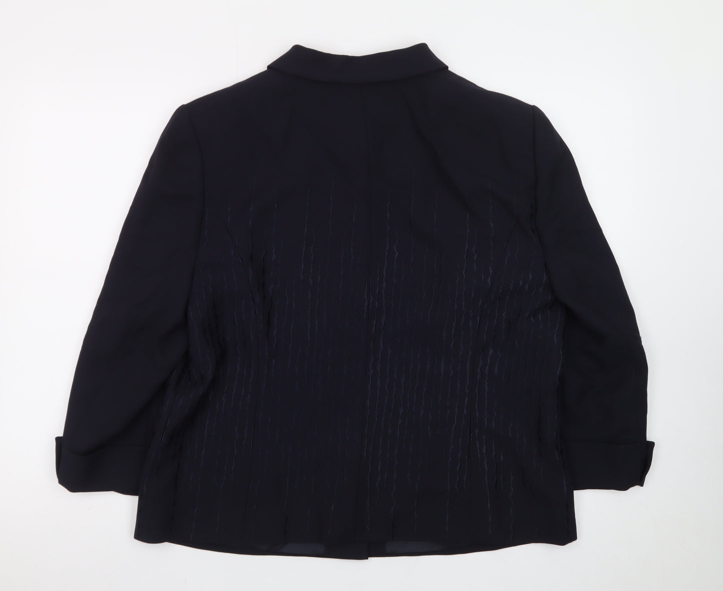 Basler Women Navy Blue Size 18 Classic Long Sleeve Suit Jacket