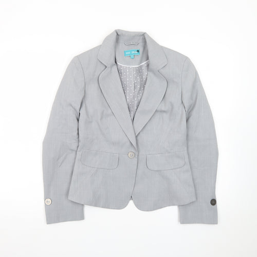 Marks and Spencer Women Grey Petite UK 8 Classic Lined Blazer