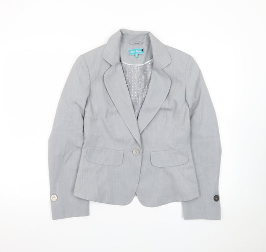 Marks and Spencer Women Grey Petite UK 8 Classic Lined Blazer