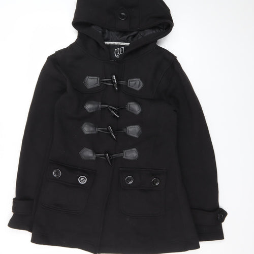 Urban Diva Women's Black Hooded Duffle Coat Size 8