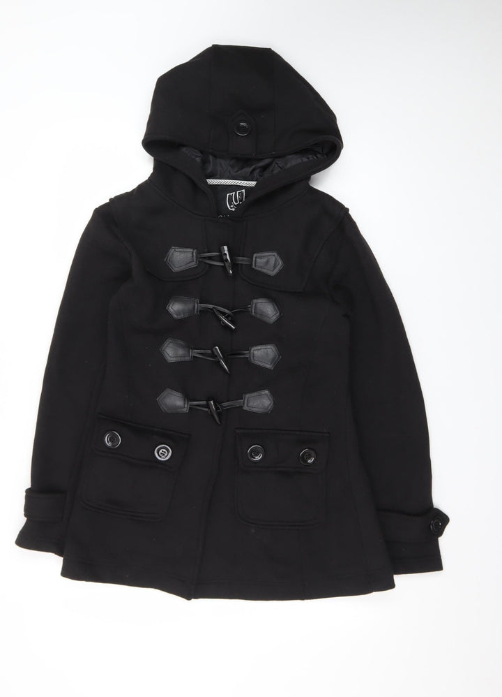 Urban Diva Women's Black Hooded Duffle Coat Size 8