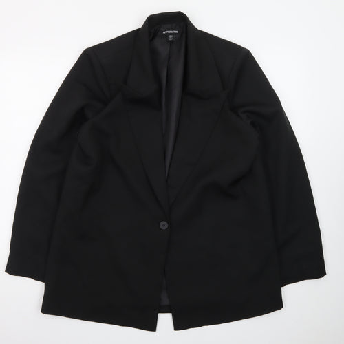 PrettyLittleThing Women’s Black Size 12 Single-Breasted Blazer