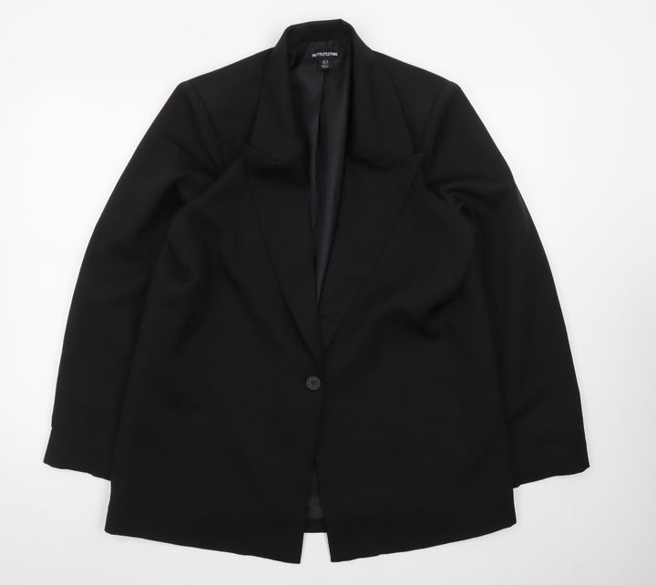 PrettyLittleThing Women’s Black Size 12 Single-Breasted Blazer