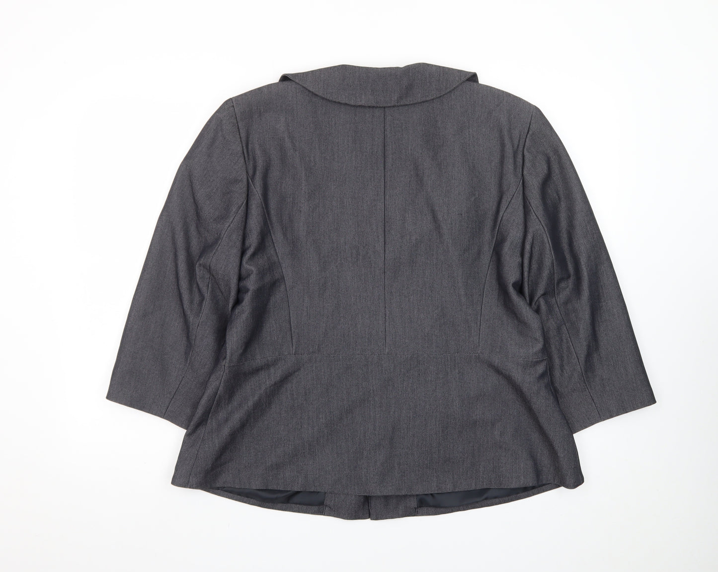 Larry Levine Women's Grey Size 18 Tailored 3/4 Sleeve Blazer