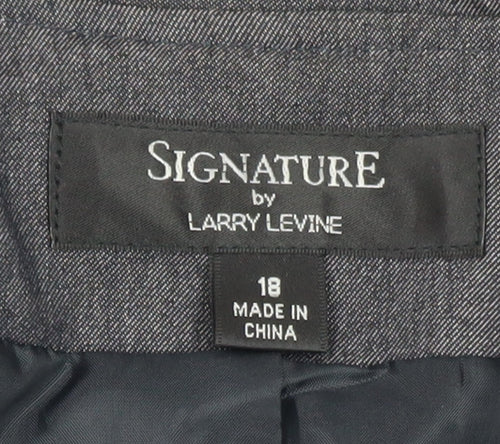 Larry Levine Women's Grey Size 18 Tailored 3/4 Sleeve Blazer