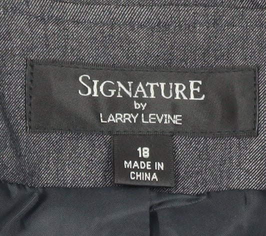 Larry Levine Women's Grey Size 18 Tailored 3/4 Sleeve Blazer