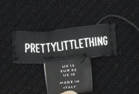 PrettyLittleThing Women’s Black Size 14 Single-Breasted Blazer