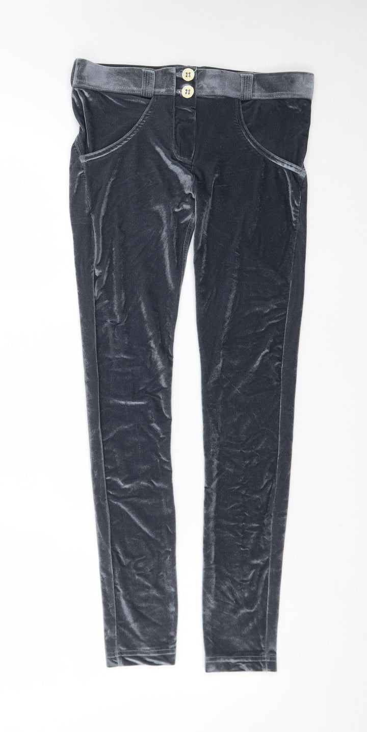 Freddy Women’s Grey Velvet Slim Fit Leggings Size 8