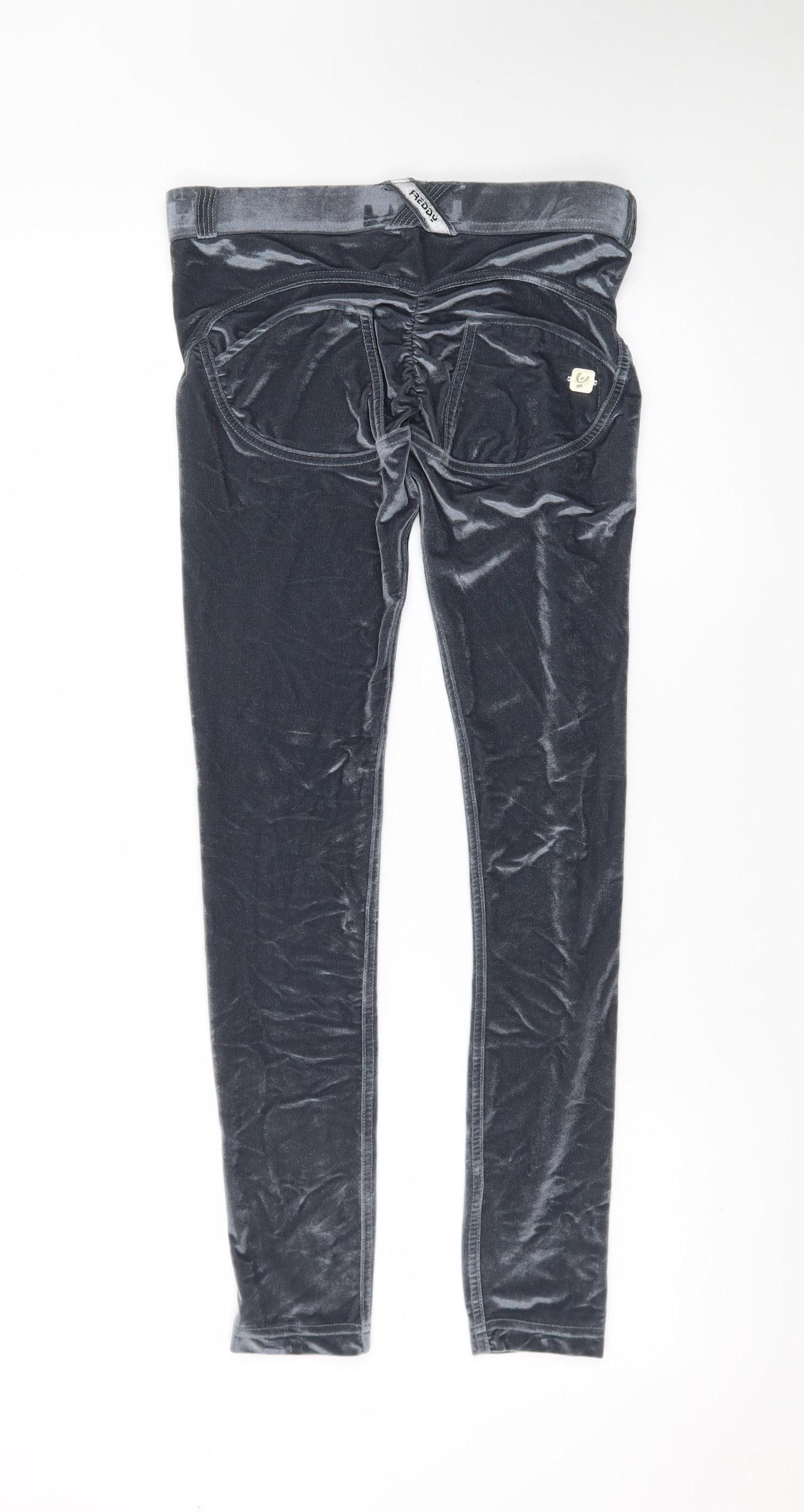 Freddy Women’s Grey Velvet Slim Fit Leggings Size 8