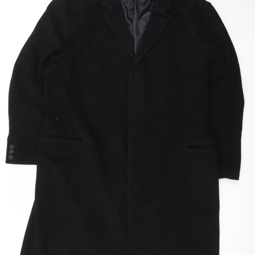 Karl Jackson Men's Black Wool Blend Long Overcoat Size 48 Regular
