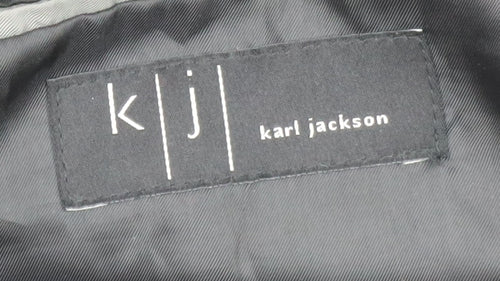 Karl Jackson Men's Black Wool Blend Long Overcoat Size 48 Regular
