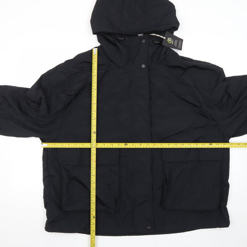 Next Women's Black Nylon Hooded Parka Jacket Size 16