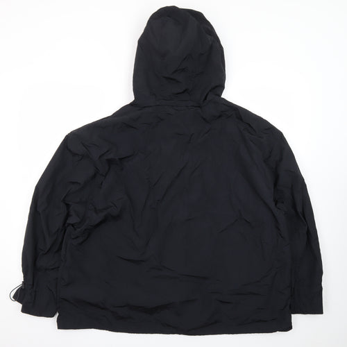 Next Women's Black Nylon Hooded Parka Jacket Size 16