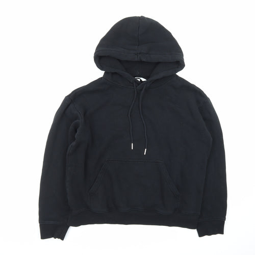 H&M Men's Black Pullover Hoodie Size S Cotton Blend Fleece
