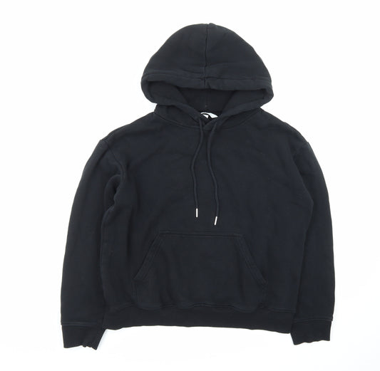 H&M Men's Black Pullover Hoodie Size S Cotton Blend Fleece