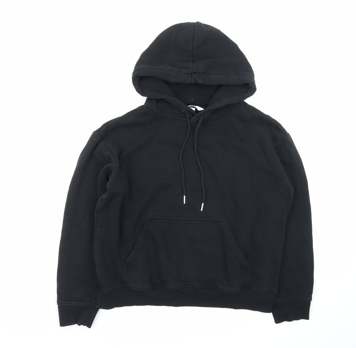 H&M Men's Black Pullover Hoodie Size S Cotton Blend Fleece