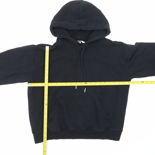 H&M Men's Black Pullover Hoodie Size S Cotton Blend Fleece