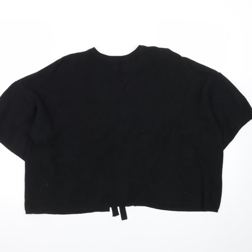 Sweewë Paris Womens Black Knit Lace-Up Cardigan M