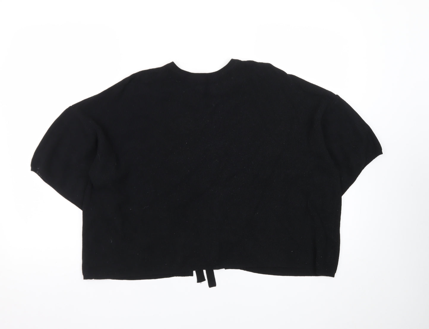 Sweewë Paris Womens Black Knit Lace-Up Cardigan M