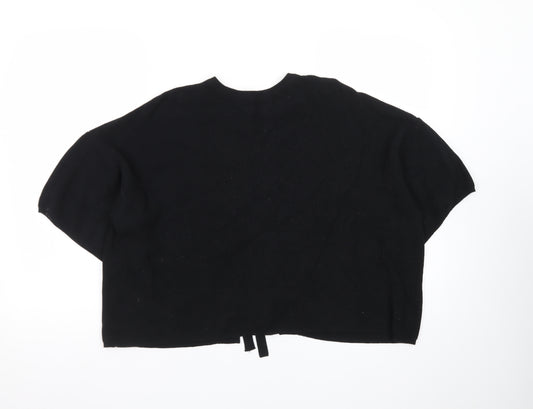 Sweewë Paris Womens Black Knit Lace-Up Cardigan M