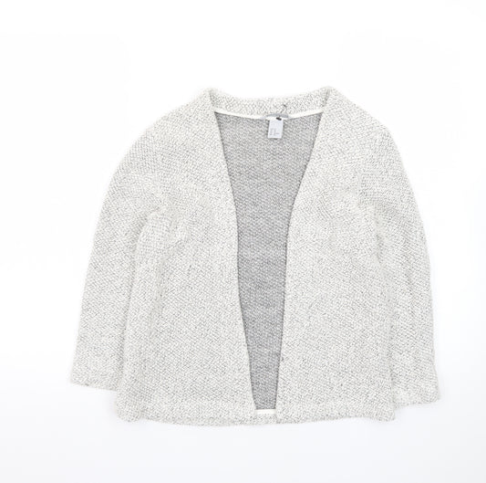 H&M Women's Grey XS Open Knit Long Sleeve Cardigan