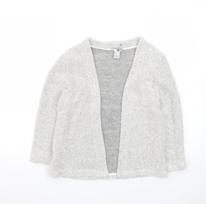 H&M Women's Grey XS Open Knit Long Sleeve Cardigan