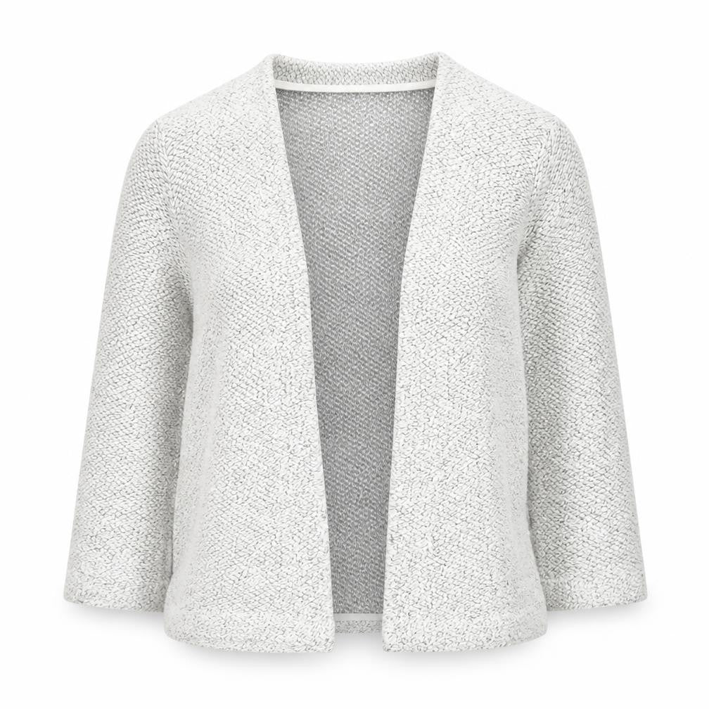Front view of H&M Women's Grey XS Open Knit Long Sleeve Cardigan