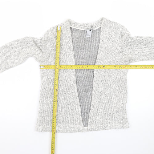 H&M Women's Grey XS Open Knit Long Sleeve Cardigan